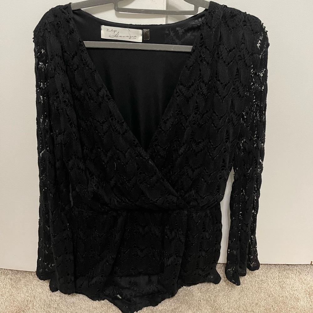 Vintage Havana Lace Longsleeve Romper